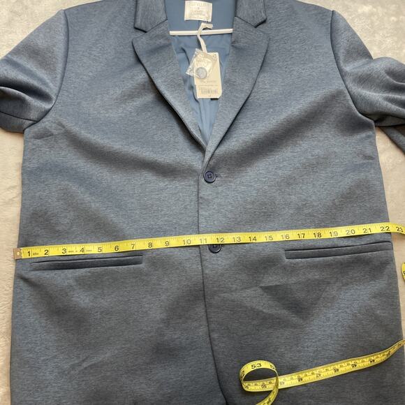 Stylus LaDarius Campbell Knit Blazer Mens L Heather Blue 2 Button Stretch NWT - Picture 11 of 14